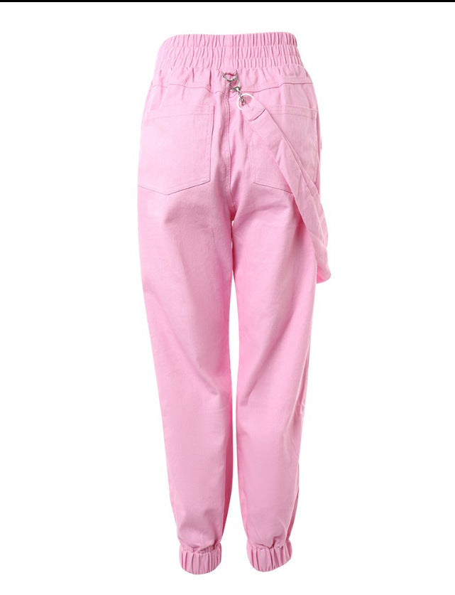 Women American Retro Pocket Overalls 13