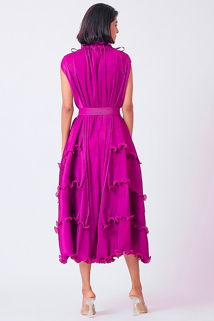 Plus Size African Women French Ruffle Edge Elegant Dress 20