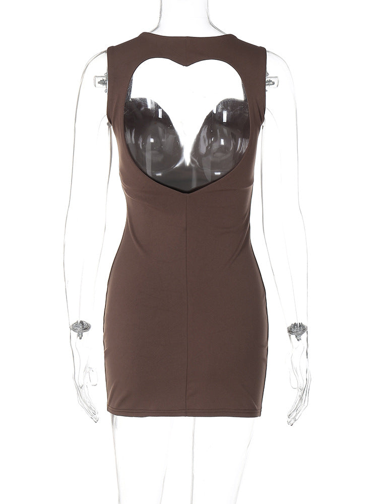 Deep V-Wired Sleeveless Hollow Sexy Low Back Slim Bodycon Dress 8