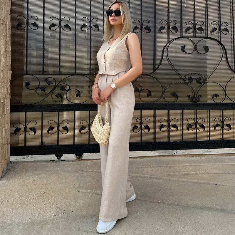 Women Summer Vest and Pants Two-piece Set 7