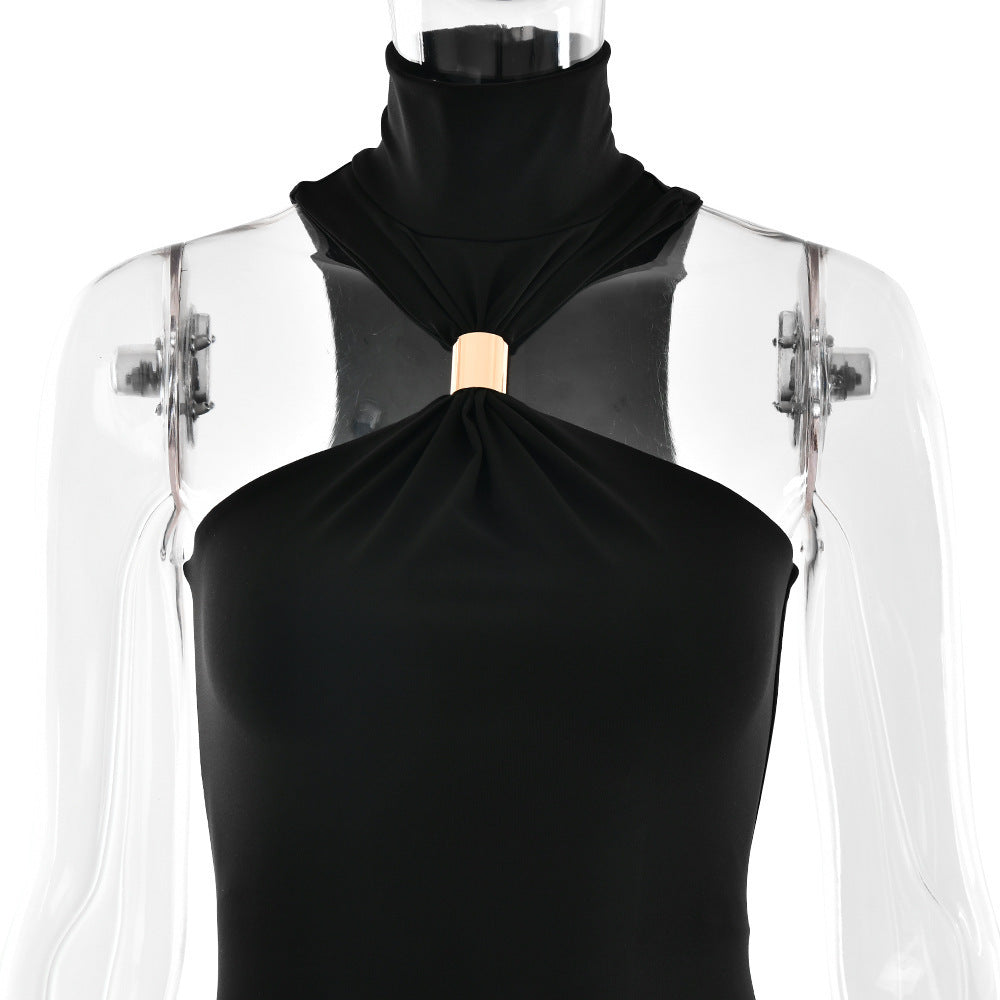 Summer Women's Chic Solid Sleeveless Slim Bodycon Dress 14