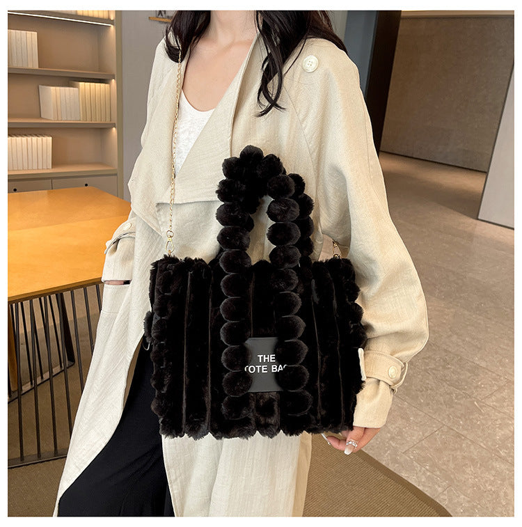 Women winter letter chain shoulder messenger bag tote bag 11