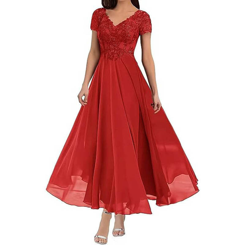 Plus Size Women V-neck Chiffon Formal Party evening dress（Processing time need 3-6 days） 22