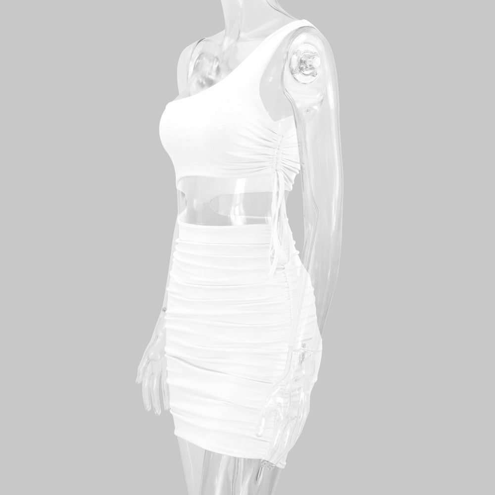 Women sexy hollow pleated Bodycon Dress 20