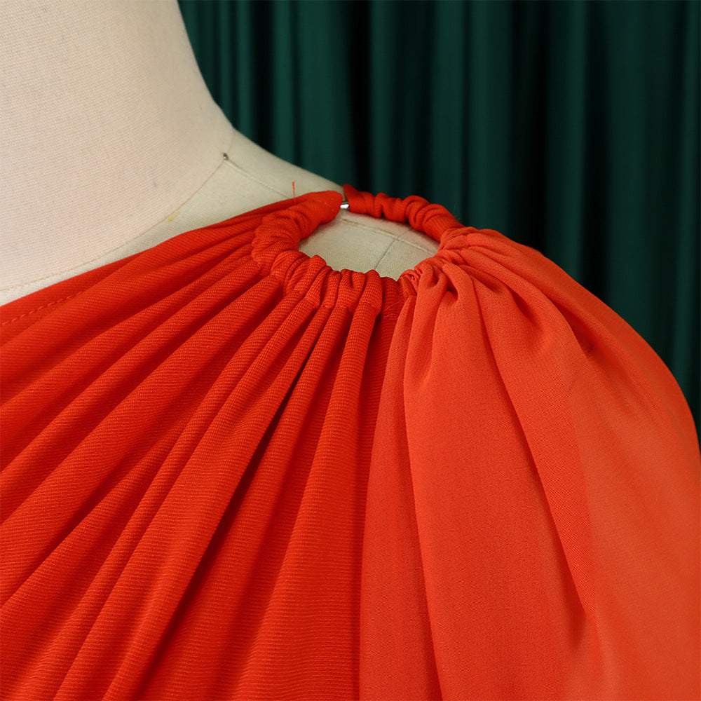 African Women's Solid Color Sexy One Shoulder Formal Party Fashion Jumpsuit 49