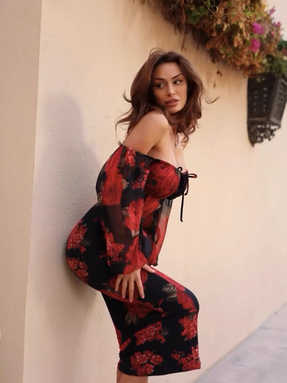 Women's Print Off-Shoulder Slim Bodycon Dress 8