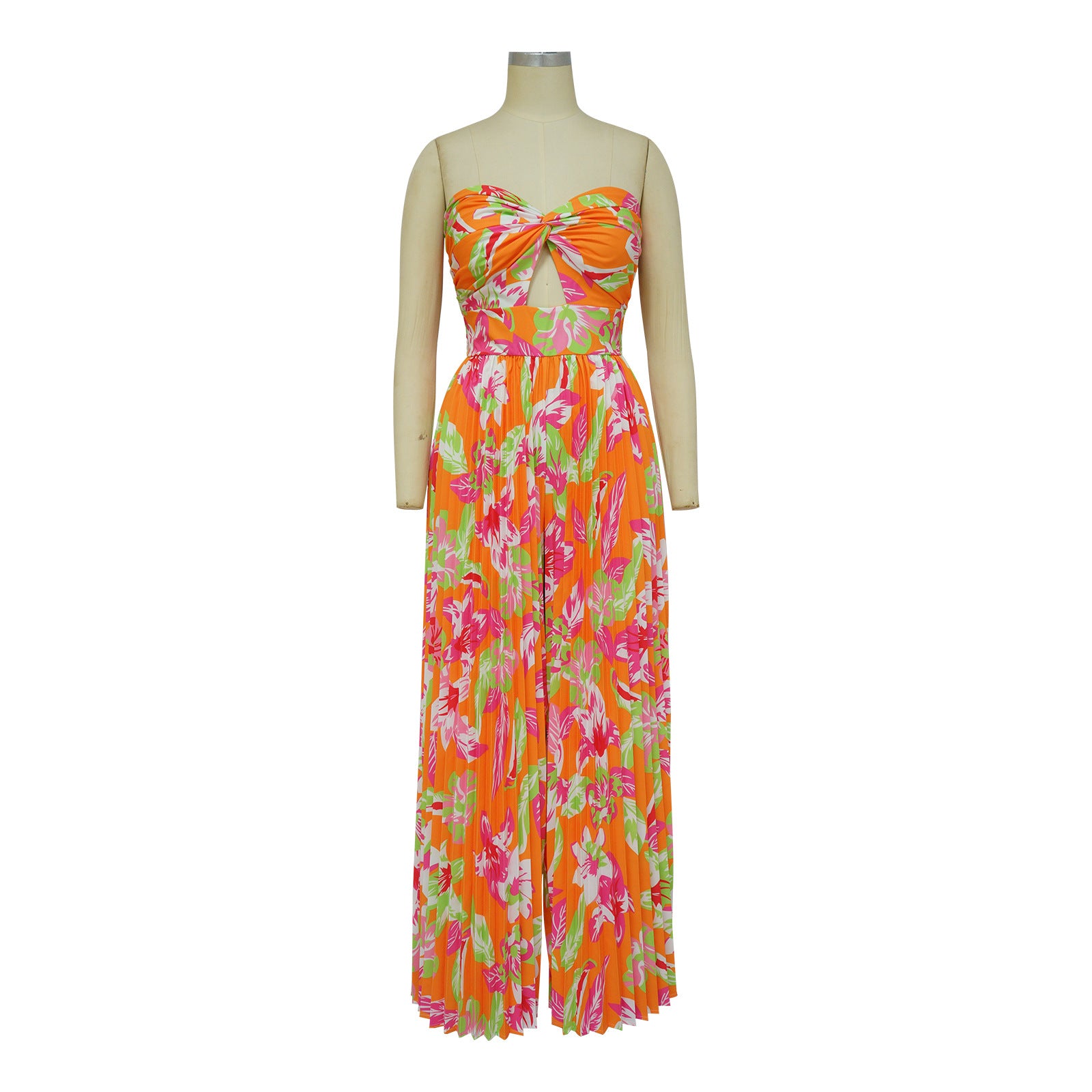 Fashion Ladies Summer Sexy Low Back Print Wide Leg Jumpsuit 15