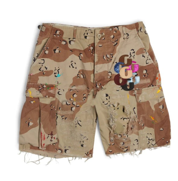 Fashion Camouflage Printed Ripped Shorts 6