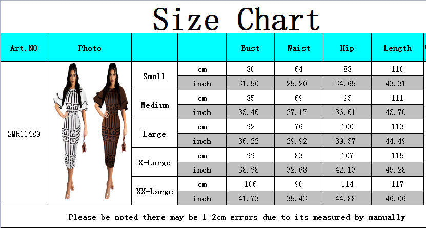 Women Sexy Printed Round Neck Short Sleeve Dress 10