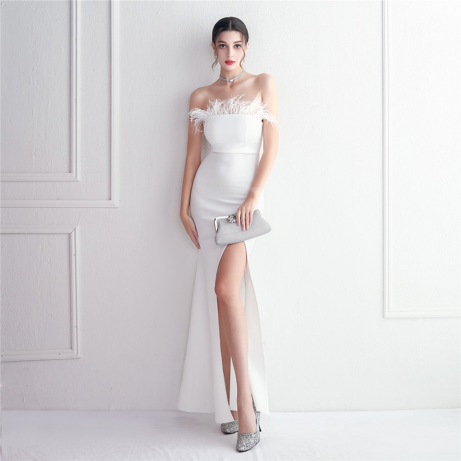 Toast dress bride long Strapless thank you banquet slim mermaid evening dress 15