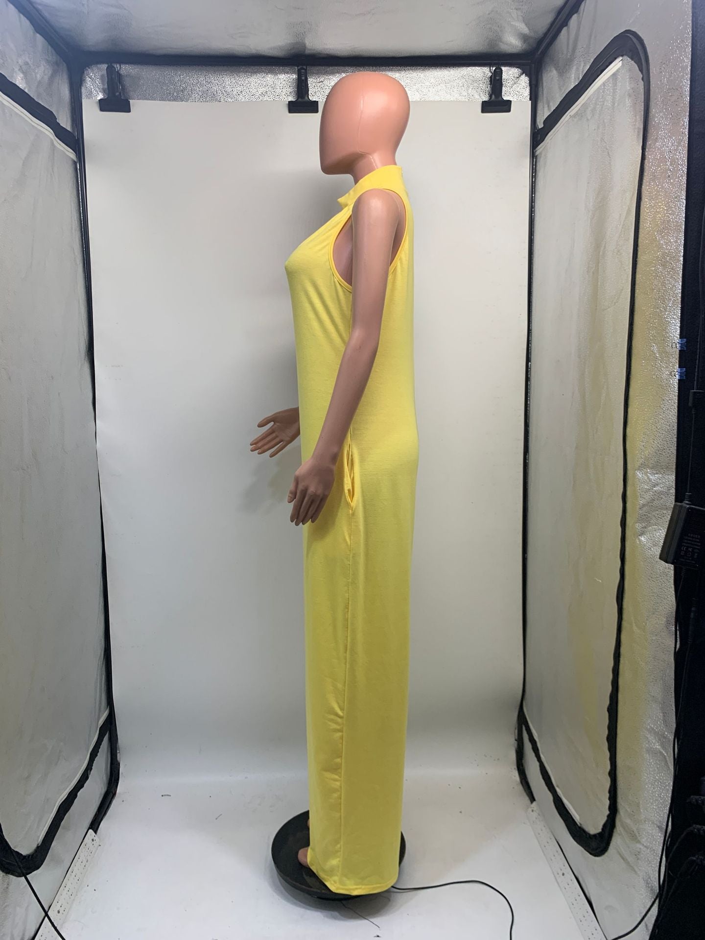 Women Solid Wide Leg Sleeveless Jumpsuit 14