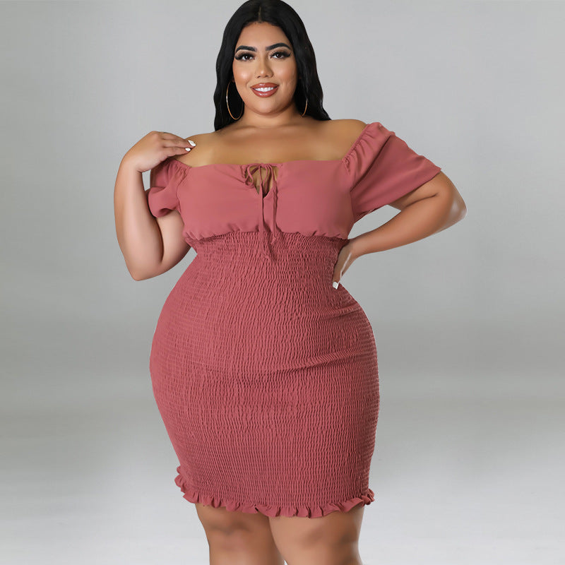 Plus Size Women's Summer Off Shoulder Bodycon Dress 9