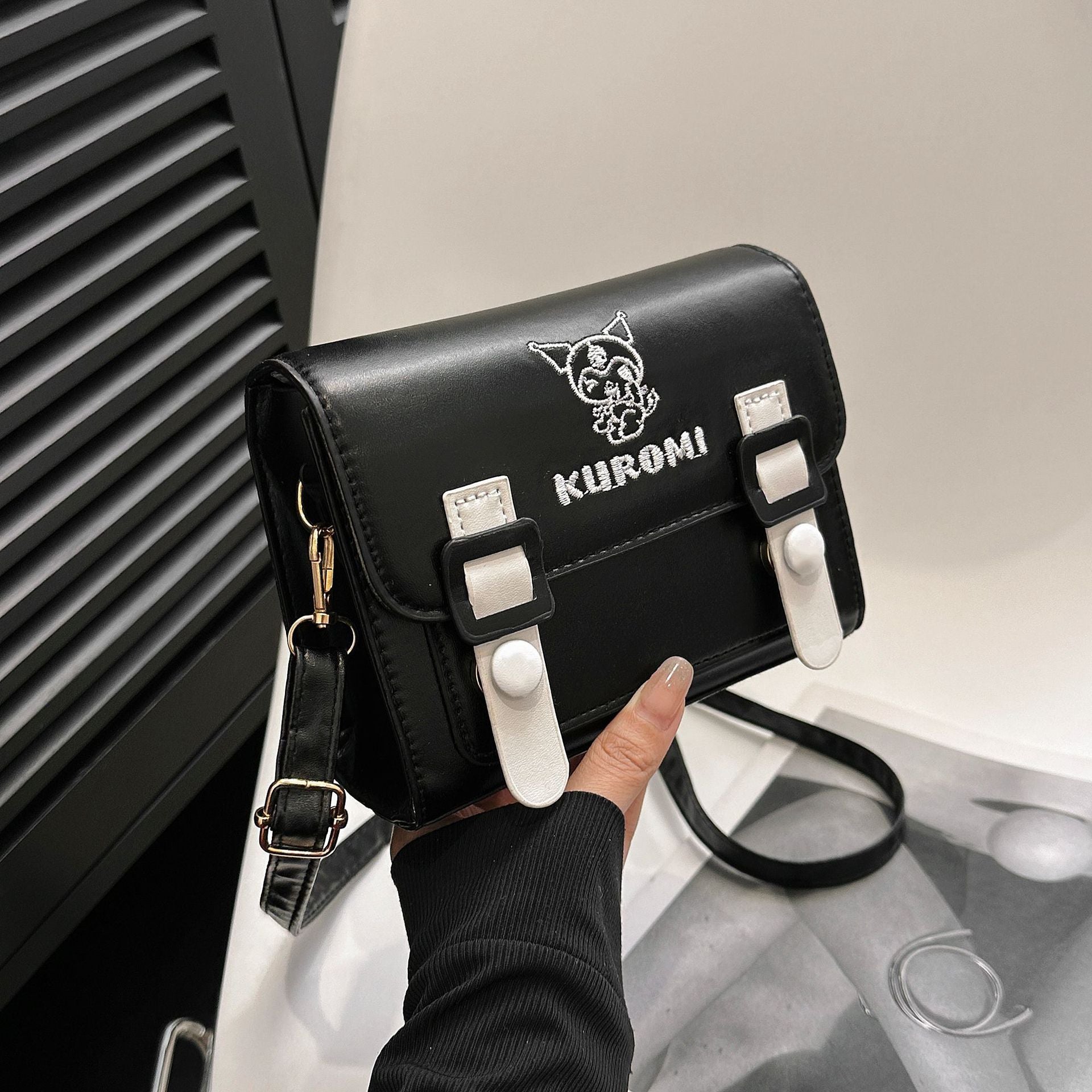 Women Small Square Bag Contrast Color Single Shoulder Crossbody Bag 8