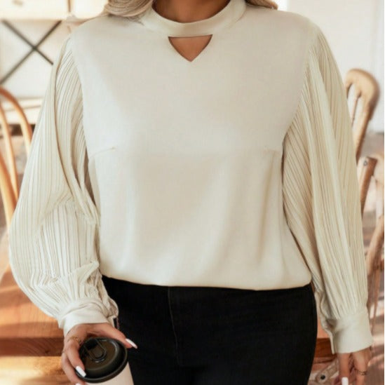 Solid Color Long Sleeve Plus Size Women's Tops 6