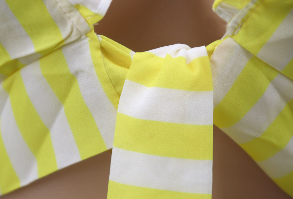 Women striped chiffon print Top and Skirt two-piece set 25