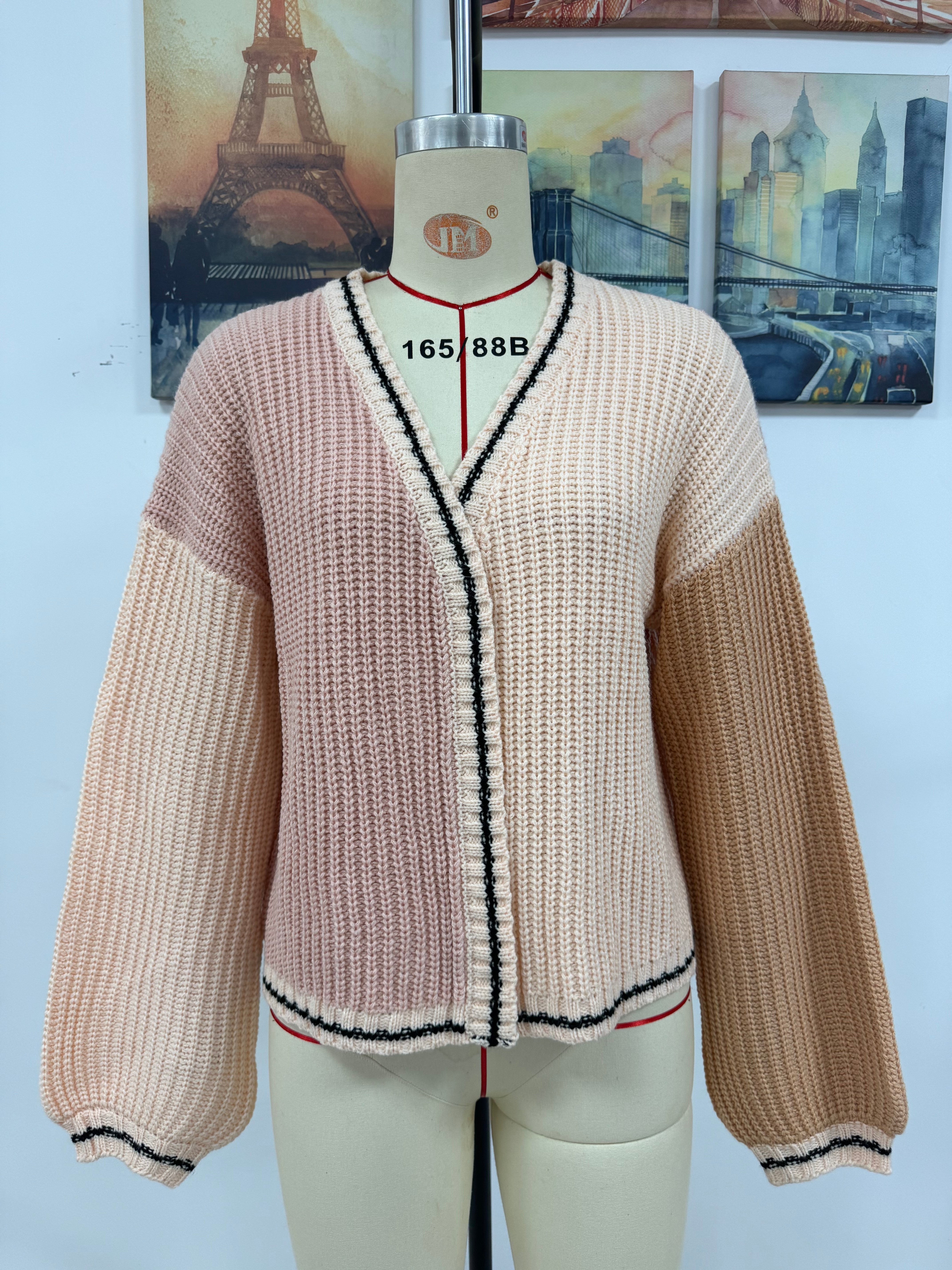 Women Chic Loose Patchwork Knitting Cardigan Sweater 22
