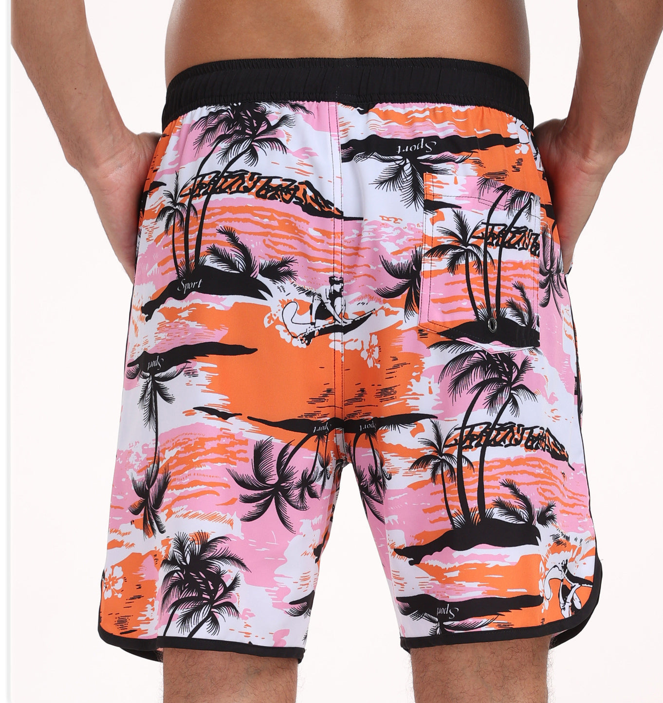 Men's multi-pocket printed beach shorts 8