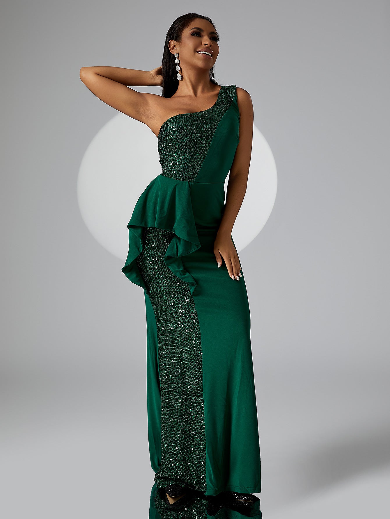 Women One Shoulder Sleeveless Bodycon Dress Evening Dress 11