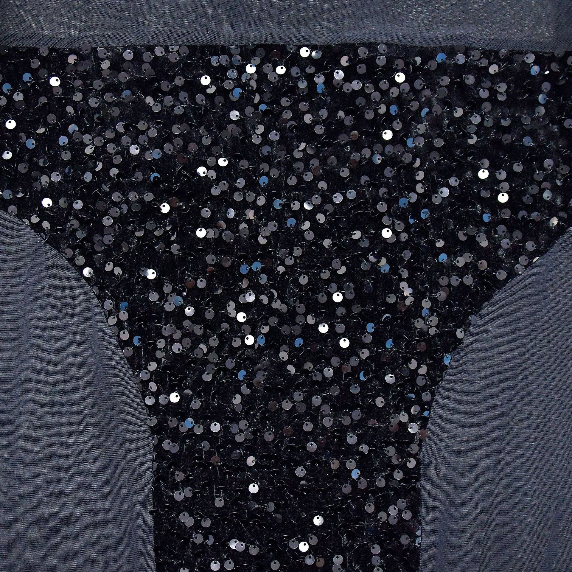 Fashion Women's Solid Color Sexy Strapless See-Through Sequin Dress 19