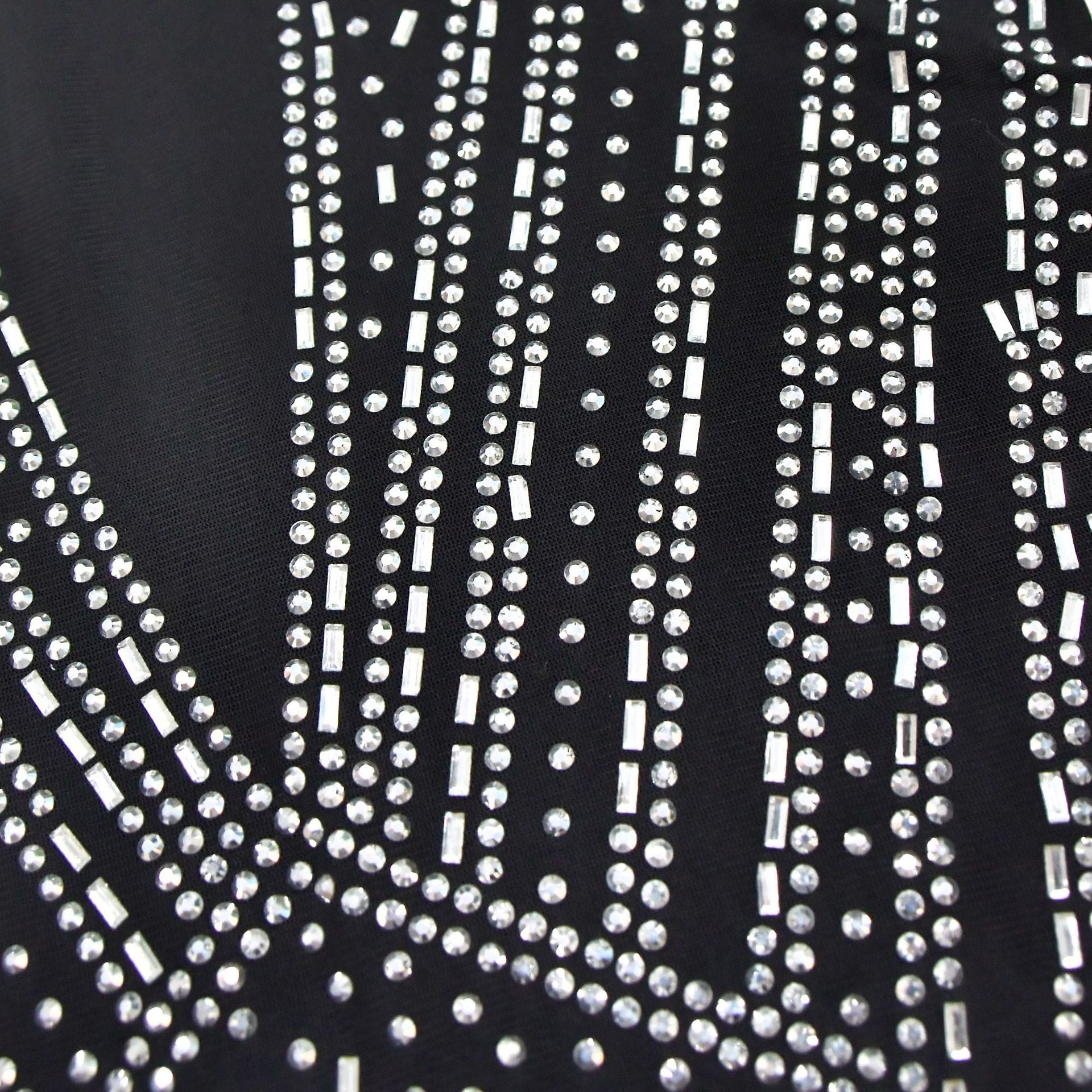 Fashion Women's Solid Color Sexy Beaded Mesh Strap Dress 20