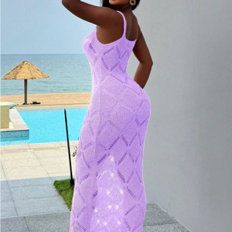 Women's Summer Strap Knit Long Dress 4