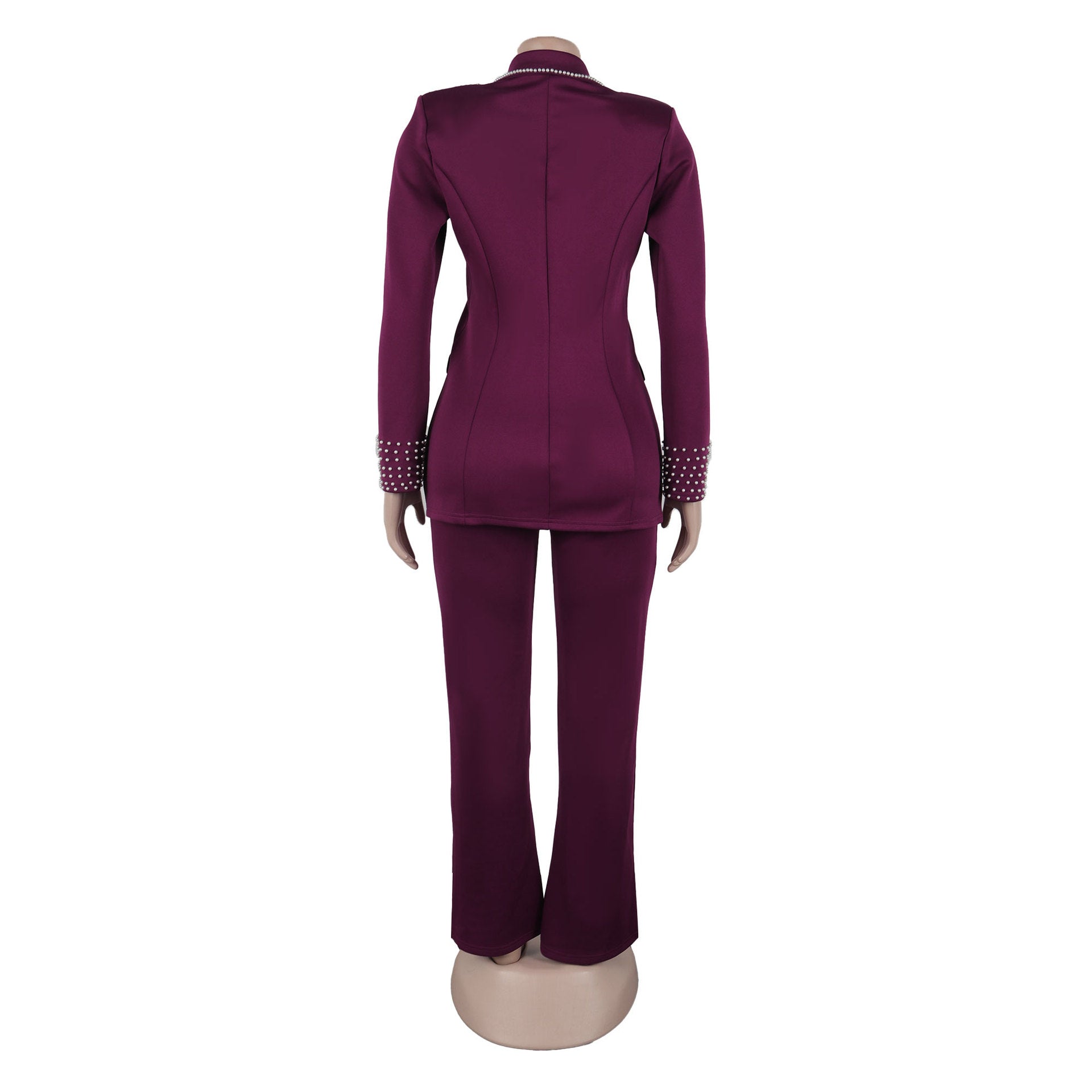 Pearl Long Sleeve Slim Blazer Pants Two-Piece Suit 17