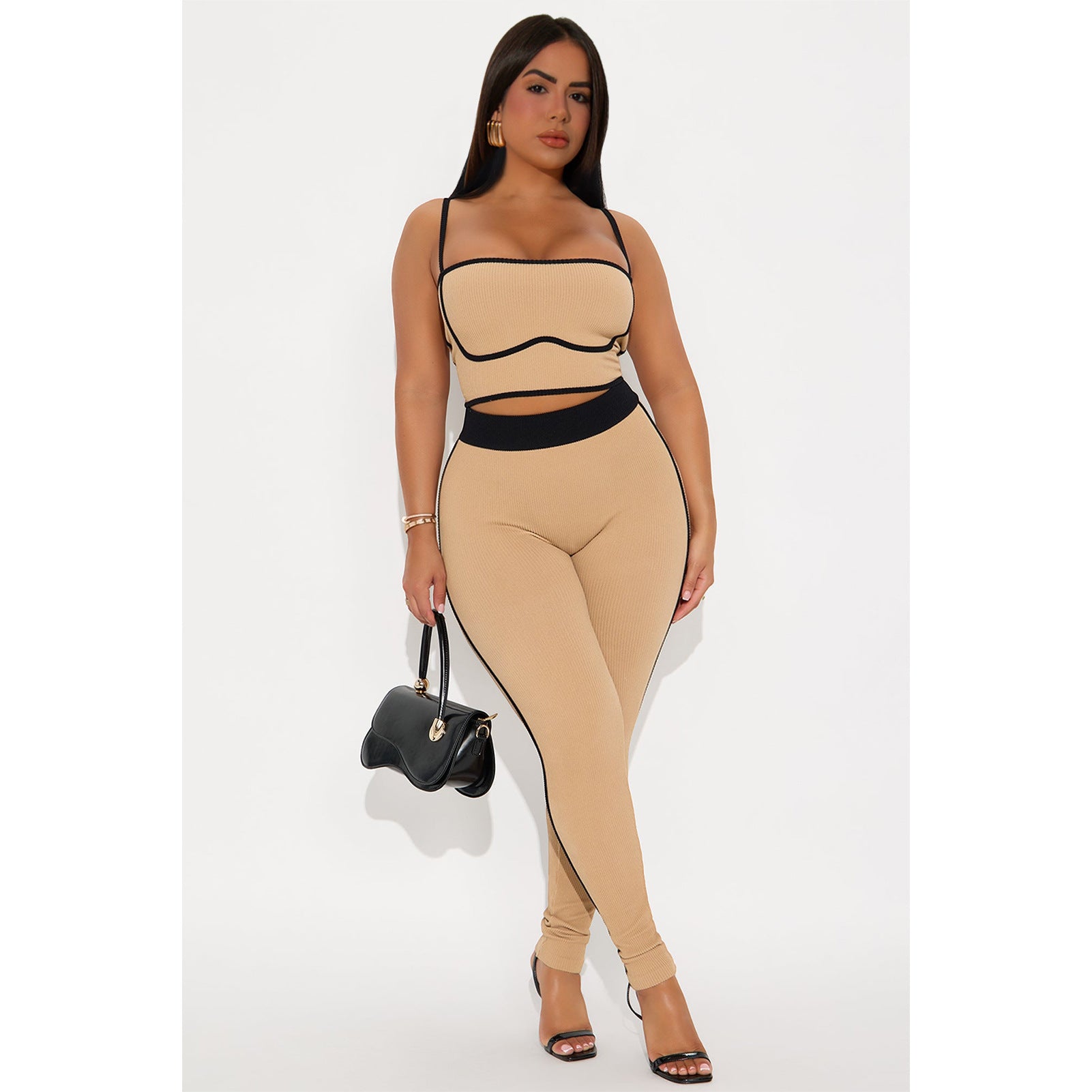 Women Sports Suspender Top and Pants Two-Piece Set 22