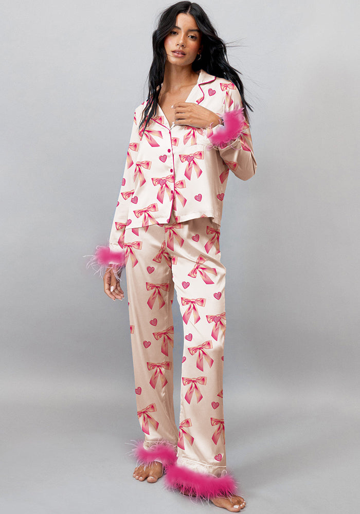 Women Spring Casual Style Printed Home Pajama Set