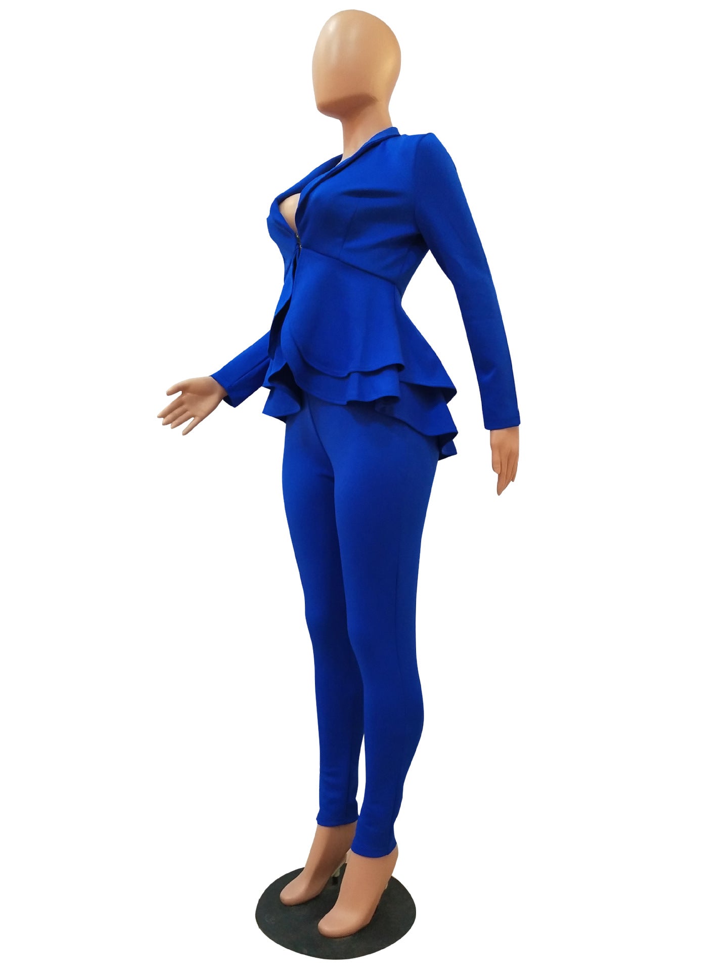 Fashion Ruffle Career Suit Casual Two Piece Set 38