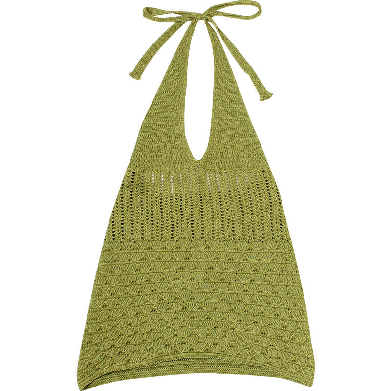 Women Autumn Street V-Neck Lace-Up Backless Knitting Dress 10