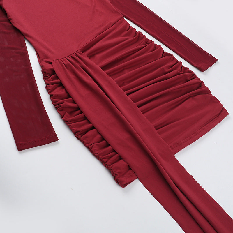 Women sexy mesh patchwork bodycon dress 13