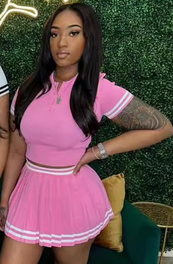 Summer Women's Knitting Two-Piece Skirt Set 3