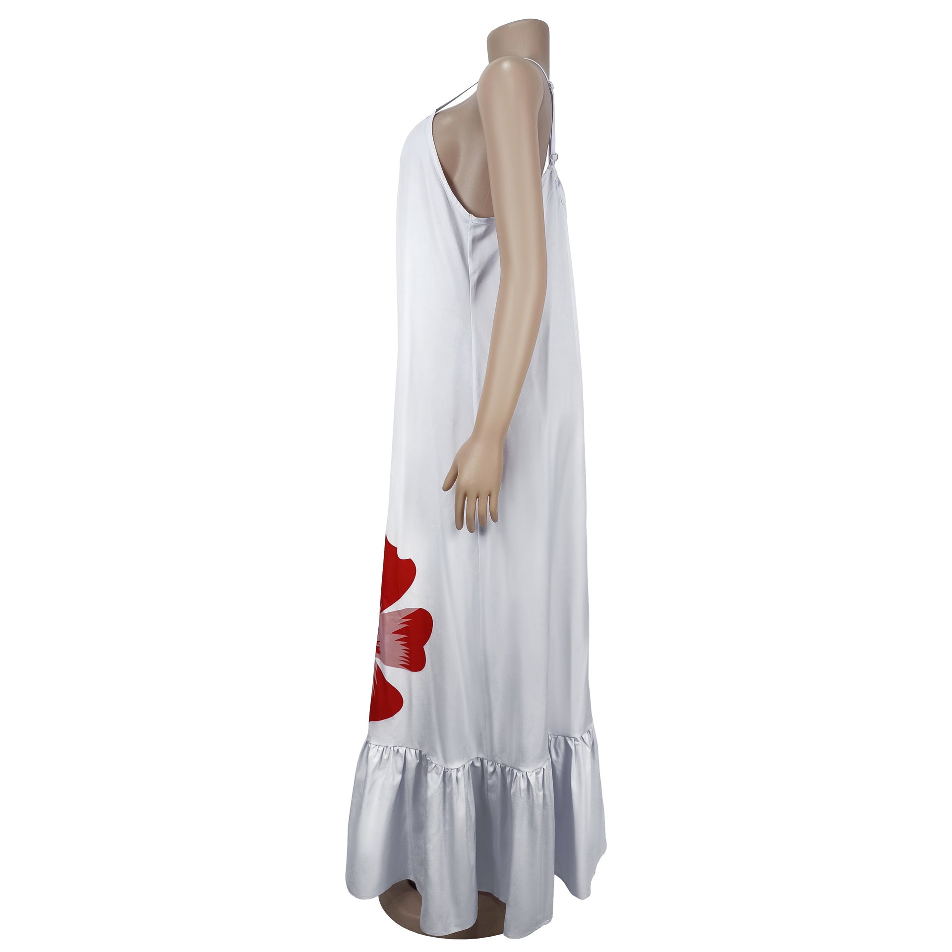 Fashion Women's Sexy Strappy Floral Print Low Back Maxi Dress 6