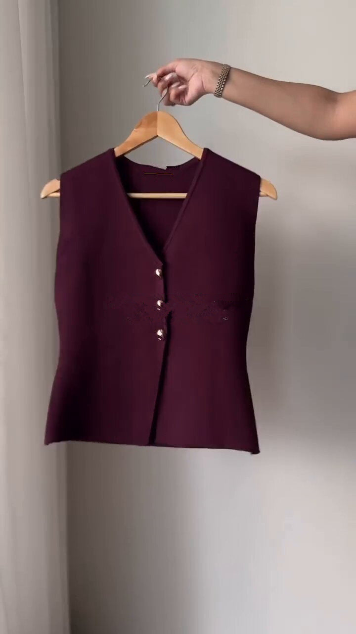 Women Vest Pleated Skirt Two Piece Set 5