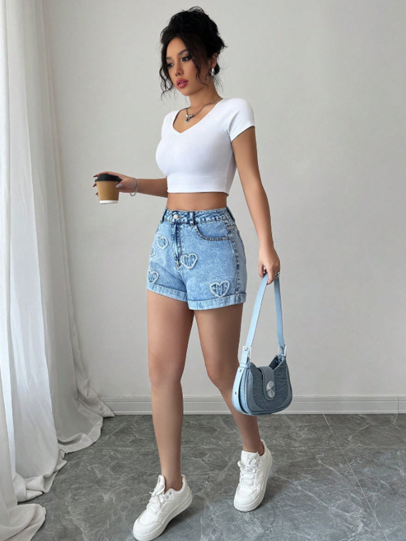 Trendy Women's High-Waist Loose Denim Shorts 5