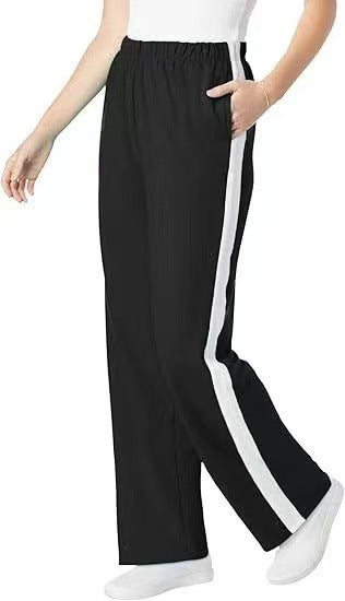 Casual Women’s Patchwork Leopard Print Wide Leg Pants 6