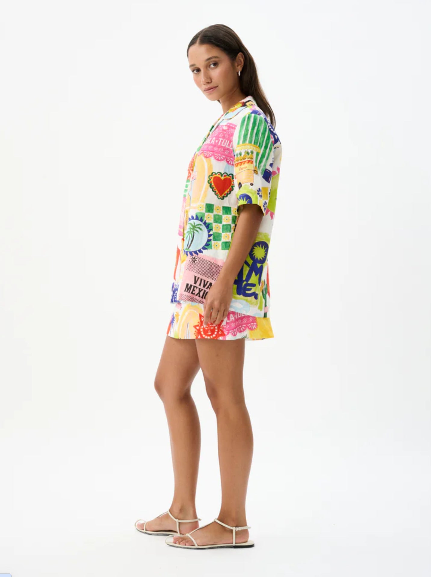 Women Graffiti Print Top and Skirt Two Piece Set 5