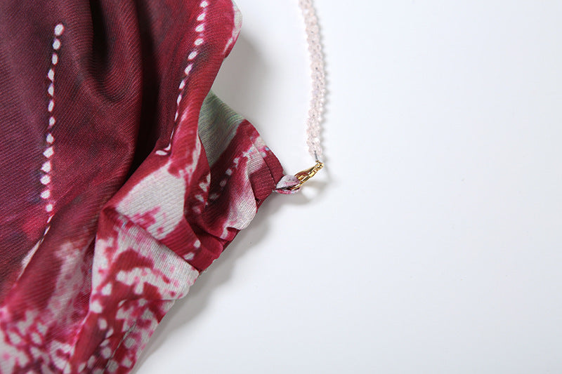 Women sexy Backless lace Halter Neck French slit dress 11