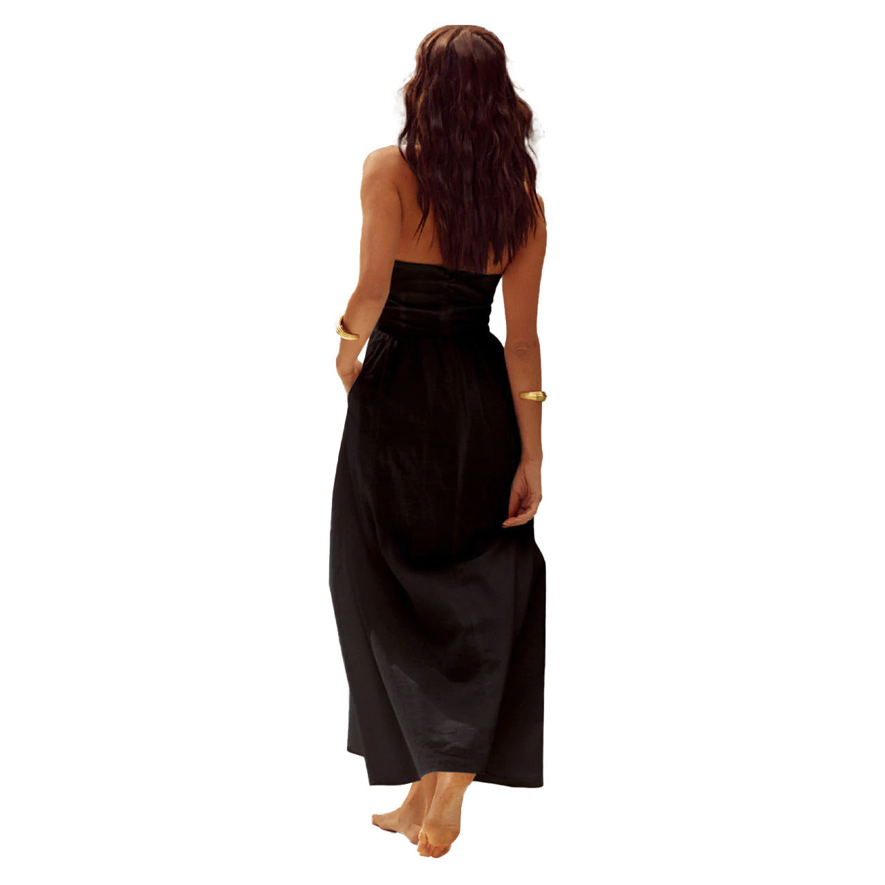 Women's Summer Fashion Chic Low Back Wide Strap Halter Neck Dress 16
