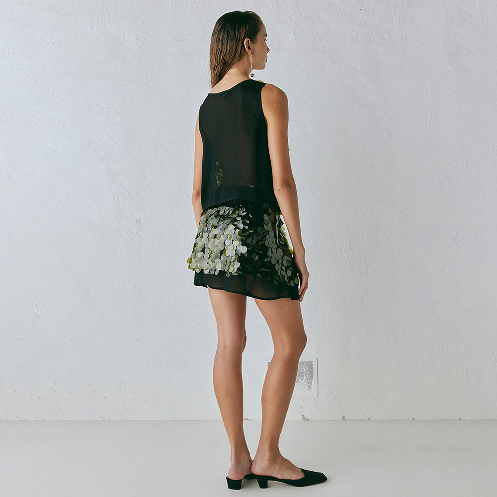 Women Sexy Mesh Sequined Casual Holiday Beach Skirt 7