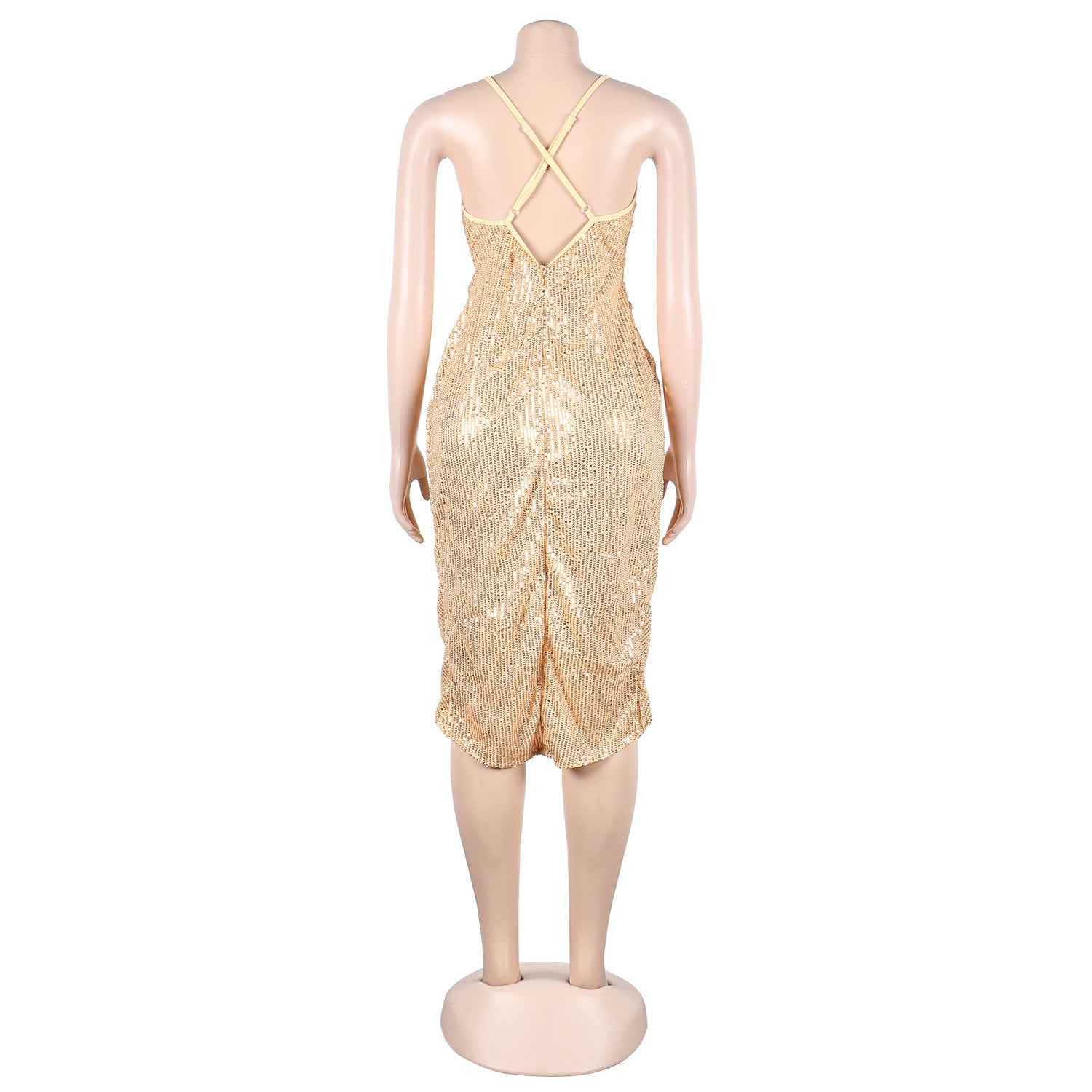 Sexy sequin strap slit dress nightclub dress 33