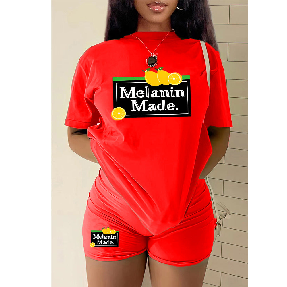 Women's T-Shirt Shorts Casual Sports Two Piece Set 8