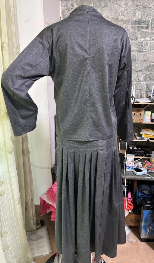 Women Autumn Belt Pleated Dress 11