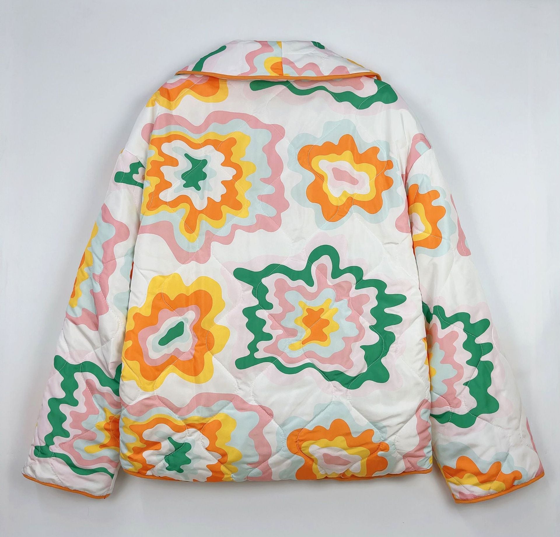 Autumn And Winter Turndown Collar Fashionable Printed Cotton-Padded Jacket 30