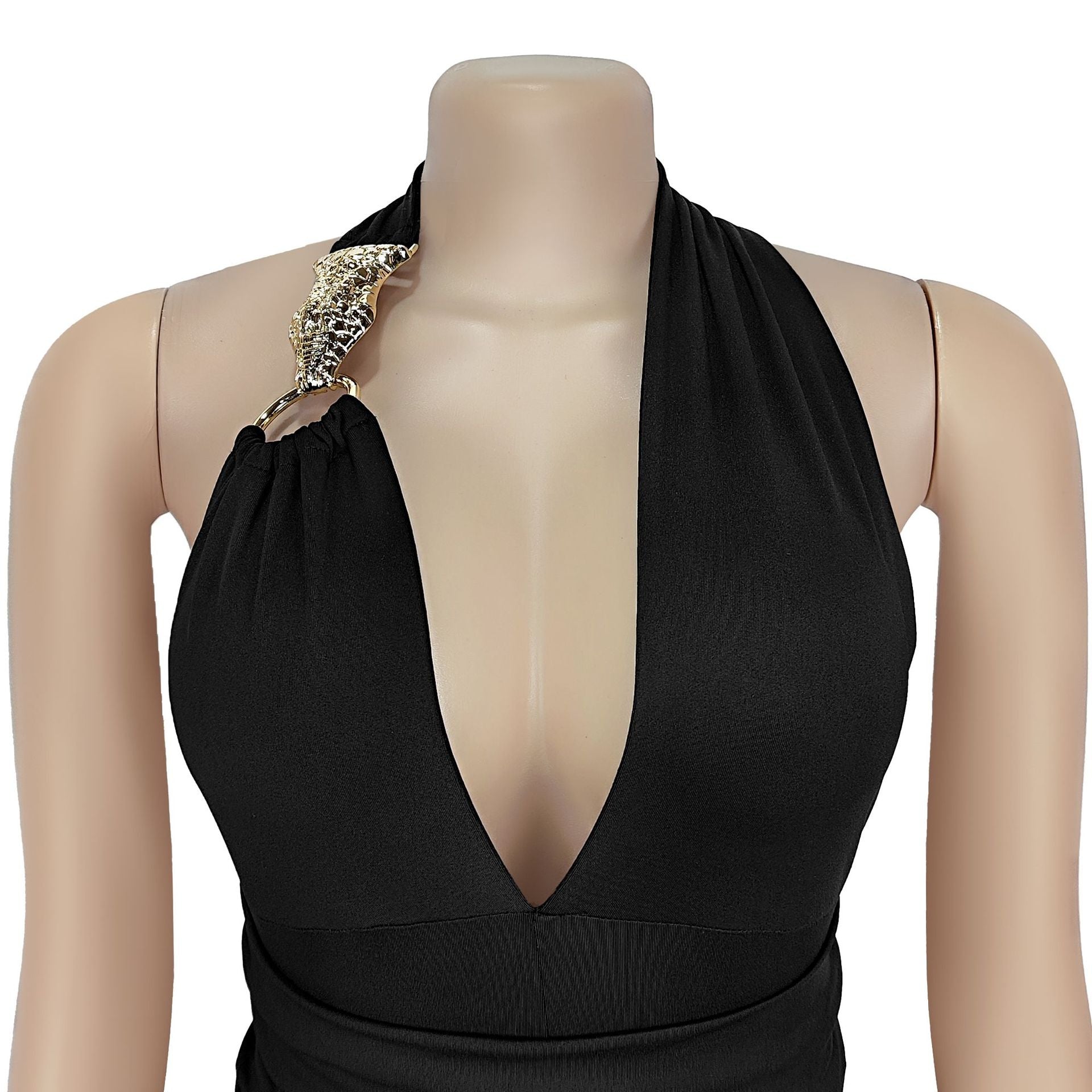 Women  Lace-Up Sexy V Neck Halter Neck Solid Jumpsuit 7