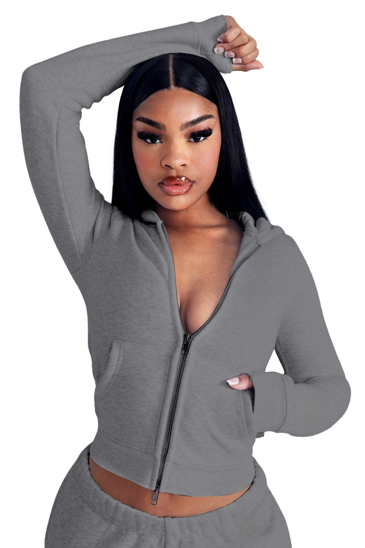 Women Elegant Hooded Top and PantTwo Piece Set 10