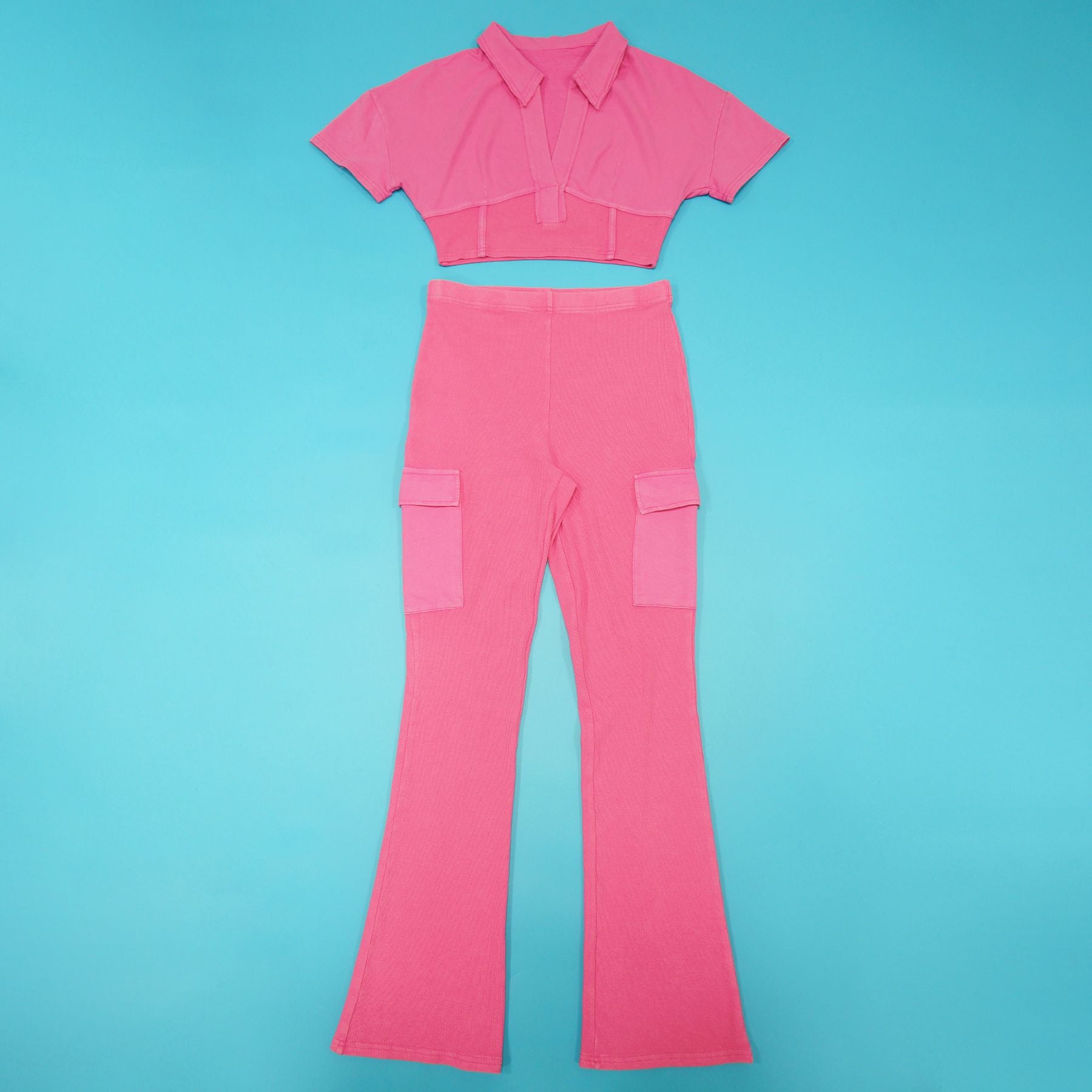 Women Sport Short-Sleeved Top and Pant Two-Piece Set 64