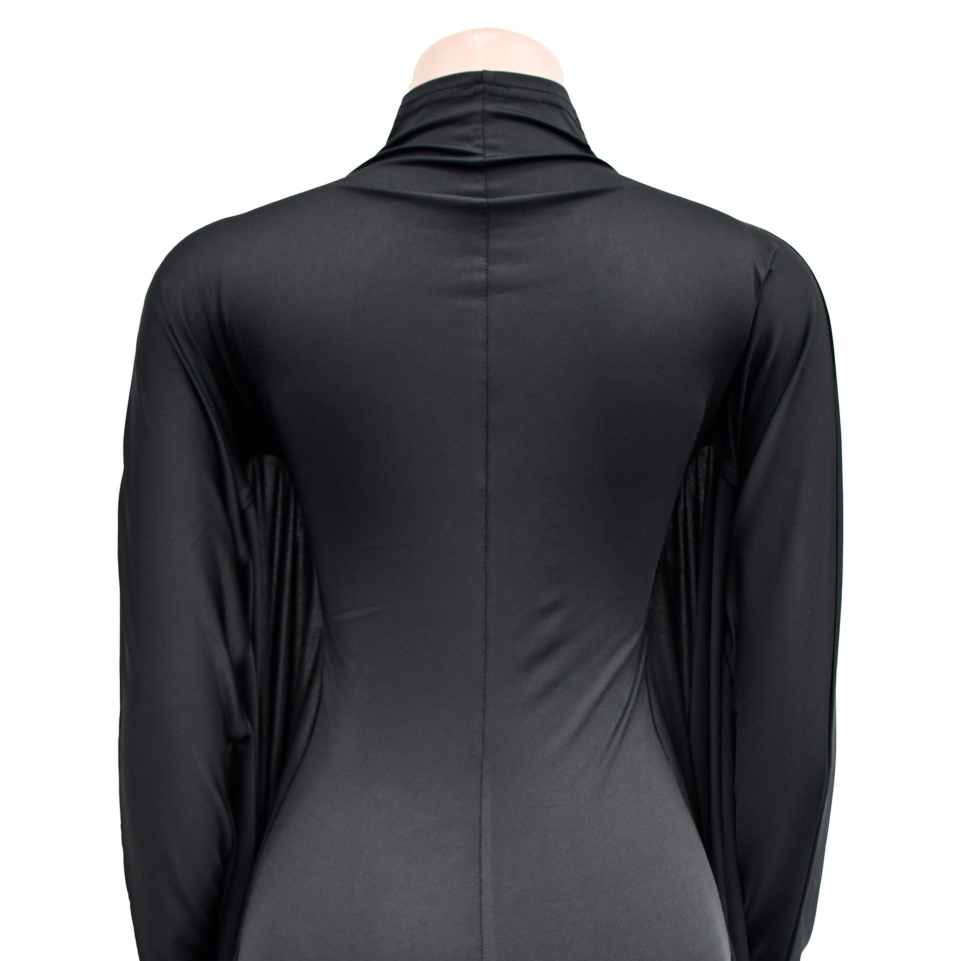 Women's fashion solid color bat style long-sleeved long dress 23