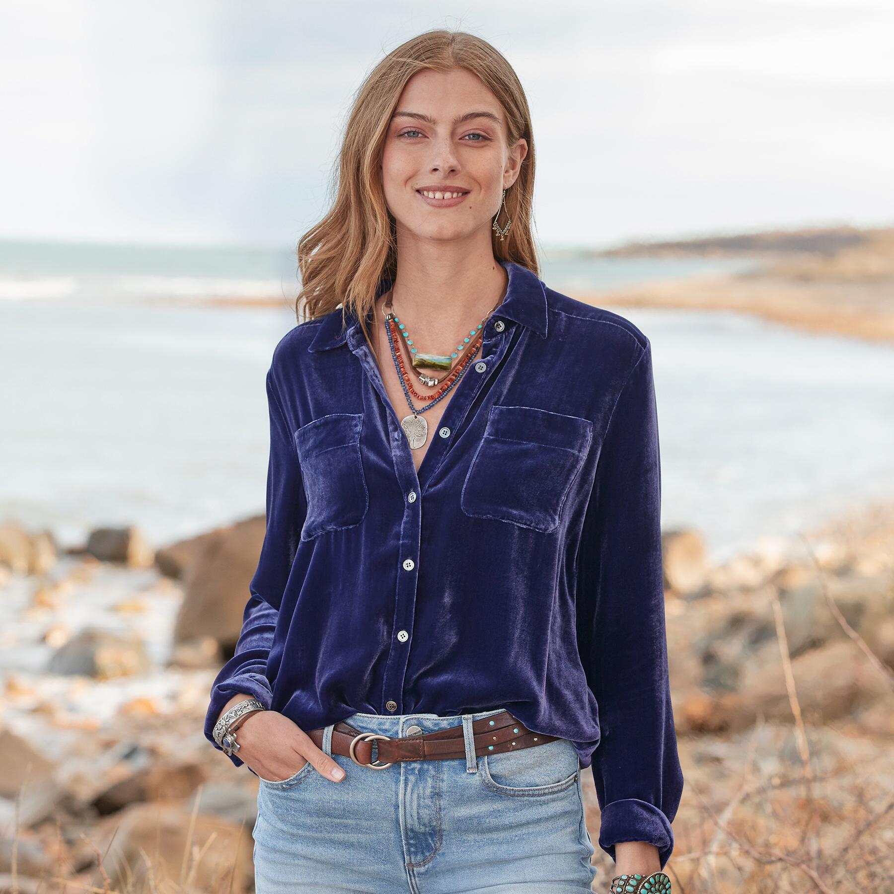 velvet shirt women's long sleeve loose top