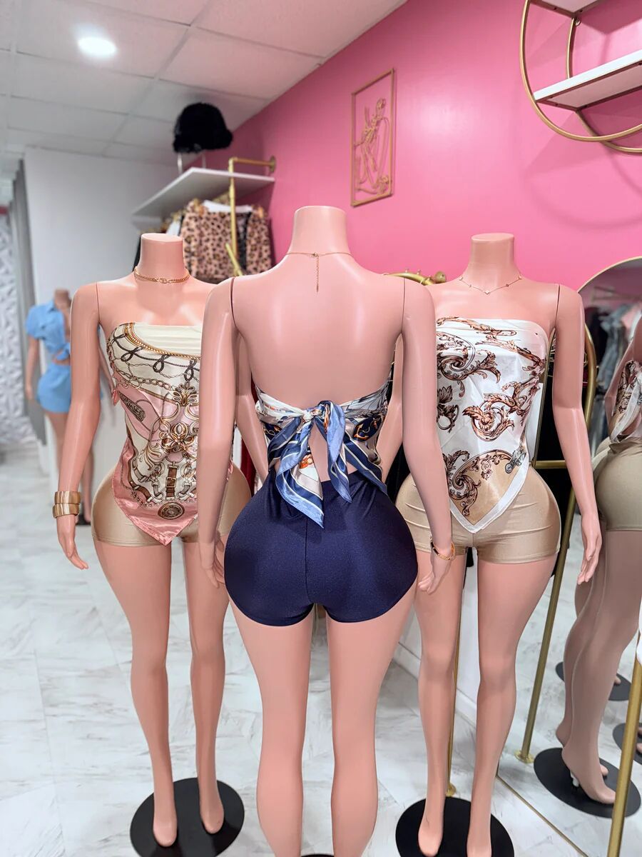 Fashion Strapless Sexy Two Piece Shorts Set 19